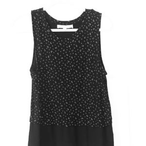 Black and white patterned sleeveless tank